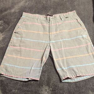 Hurley Treble Clef Shorts Casual Chino Flat Front Men's Size 32